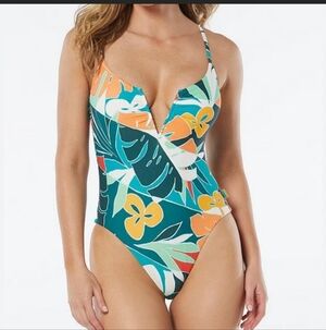 Vince Camuto one-piece tropical floral swimsuit Women's 12